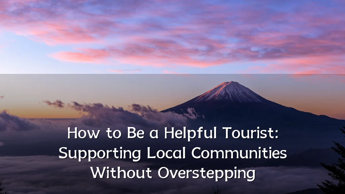 How to Be a Helpful Tourist: Supporting Local Communities Without Overstepping