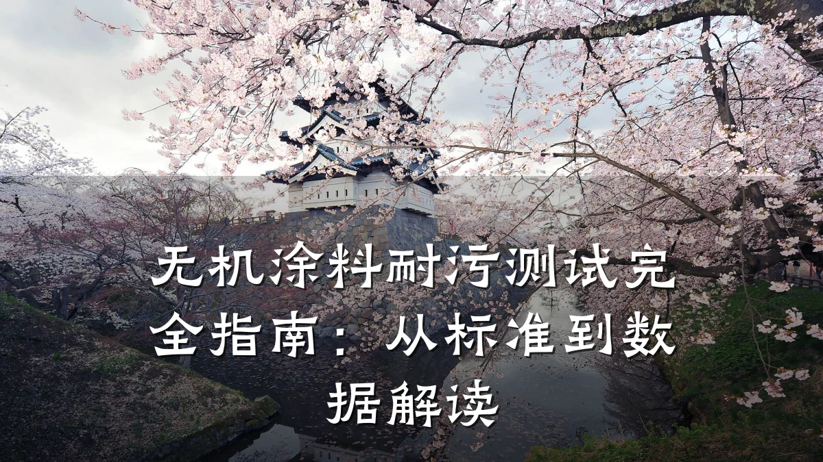 无机涂料耐污测试完全指南：从标准到数据解读